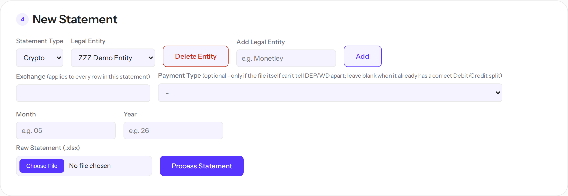 New Statement, crypto mode